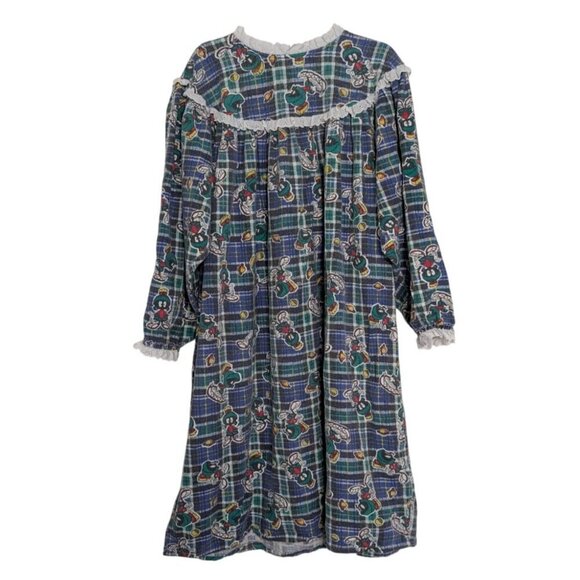 Handmade Plaid Marvin the Martian Nightgown Womens Size XL Flannel Oversize - Picture 7 of 10
